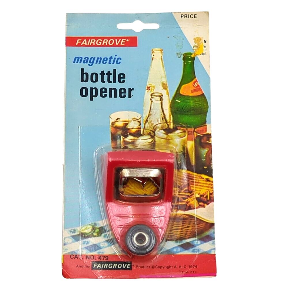 Vintage Fairgrove Magnetic Bottle Opener & Hardware in Original Package